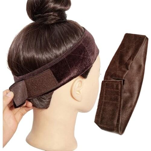 1PC Lace Grip Headbands No Slip Velvet Adjustable Head Bands Elastic Stretched To Keep Wig Secured Free Size For Women