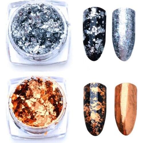 0.2g Shiny Paillettes Foil Nail Art Glitter Sequins Mirror Powder Manicure Decor Nail Art Decoration Nail Art Accessories