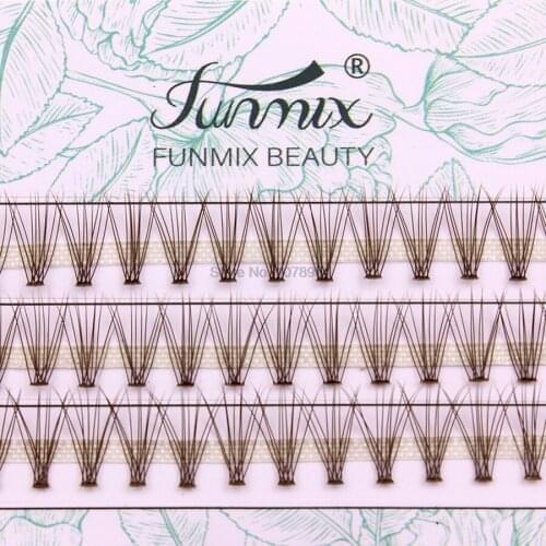 100pack 60pcs/pack Colorful Soft Individual False Eyelash Cluster Faux Lashes Extension Brown Natural Eyelash