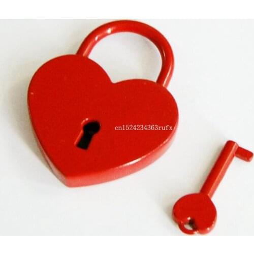 300pcs Mini red padlock luggage hardware heart-shaped love lock wedding gift padlock buckle light lock party favor