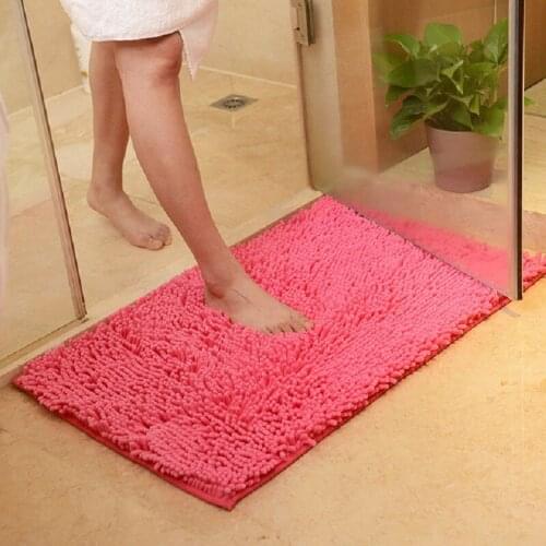 40*60cm Chenille Bath Mat Non-Slip Bathroom Rug Carpet For Living Room Bedroom Water Absorbent Toilet Floor Mat Kitchen Doormat