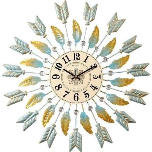 Nordic Large Wall Clock Vintage Clocks Living Room Decoration Metal Creative Mute Art Luxury Clock Wall Watch Mind Gift Zegary
