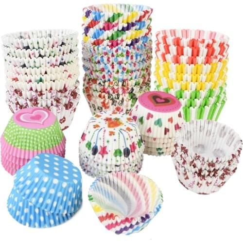 100pcs/lot Printed Cupcake Paper Cups Cupcake Liner Baking Muffin Cup Case Home Kitchen Cooking Supplies Cake Decorating Tools