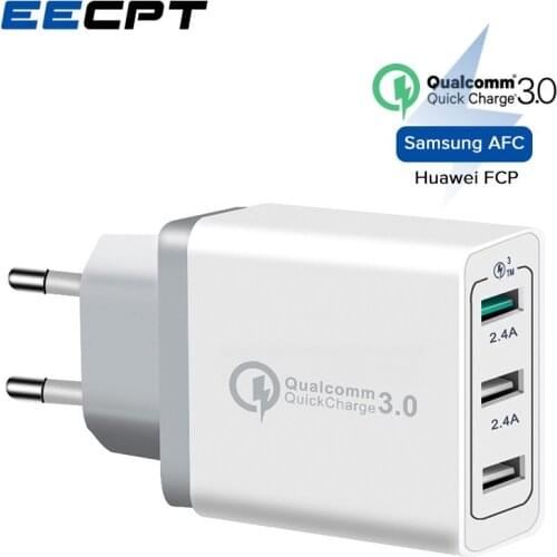 EECPT Quick Charge 3.0 USB Charger QC3.0 Fast Charging Universal Mobile Phone Charger Wall Adapter for iPhone X 8 Samsung Xiaomi