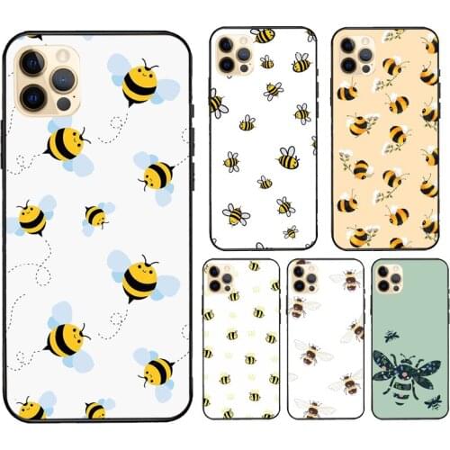 Bee Bumblebee Pattern Case For iPhone 11 Pro Max 12 mini Coque For iPhone XR X XS Max SE 2020 6S 7 8 Plus