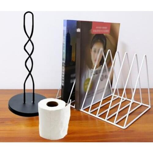 Room Toilet Roll Holder Simple Metal Desktop Paper Towel Rack Restaurant Living Rotating Storage Rack All-Match Fashion Decor