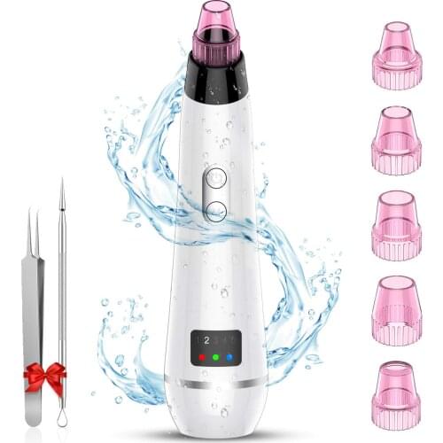 Electric Blackhead Vacuum Acne Cleaner Blackhead Extractor Tool Device Comedo Removal Suction Beauty Device with Beauty Lamp