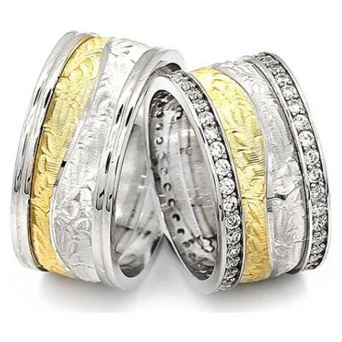 Couple Wedding Ring Sterling Silver 925 Woman And Man Luxury Jewelry Bands Engagement Anniversary Anatolian Civilization Models