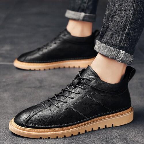 Leather Oxford Shoes High Sneakers Man Mens Black Top Men Zapatos De Cuero Para Hombre Leather Shoes For Male Mens Hightop