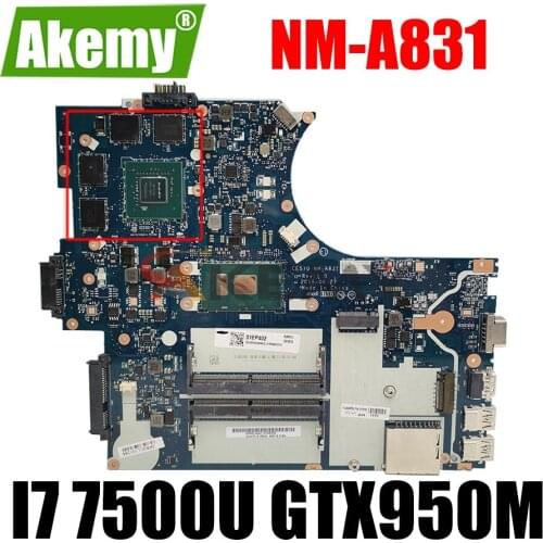 CE570 NM-A831 Motherboard For Lenovo ThinkPad E570 E570C Notebook Motherboard With I7 7500U CPU GPU GTX950M 2G DDR4 FRU 01EP403