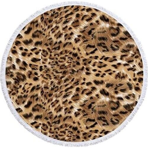 Microfine Round Beach Towel With Tassels Microfiber Printed Swimming Picnic Mat Tapestry Travel Blanket