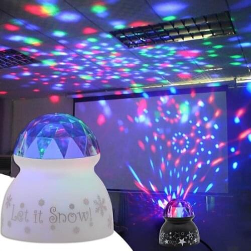 Mini LED Water Pattern Ocean Projection Night Light USB Rotating KTV Light RGB Water Pattern Stage Light Disco DJ Light White