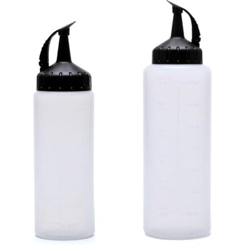 Multifunction Squeeze Oil Pot 3-Pack Plastic Seasoning Bottle for Oil Syrup Sauce Ketchup Control