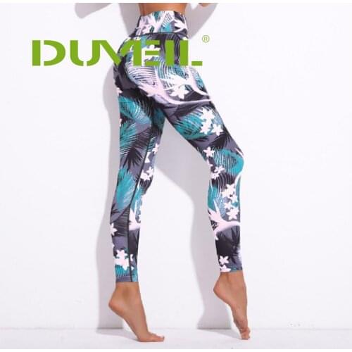 DUVEIL Fashion Floral Printed Yoga Pants Tights Sportswear Woman Gym Sport Legging Fitness Compression Female Legin Dance pants