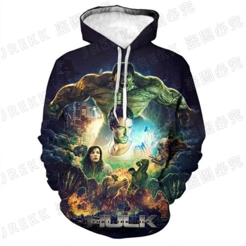 Mens Clothes Fashion Marvel The Avengers 3D Print Boy Girl Kids Hoodies Cool Streetwear Female Sweatshirt Tops