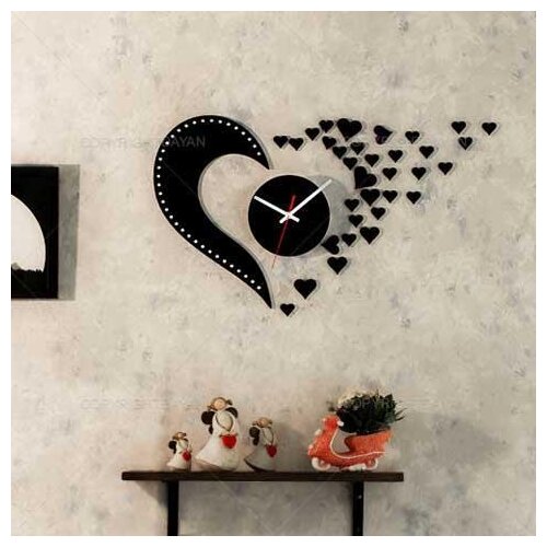 Love Design Wall Clock Black And White Decoration Living Room Wall Decor Home Living Room Decoration