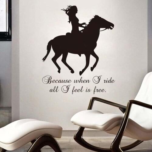 Living room study poster wallpaper Horse Silhouette Animal Art Mural zoo horse farm sticker Riding girl room wall sticker