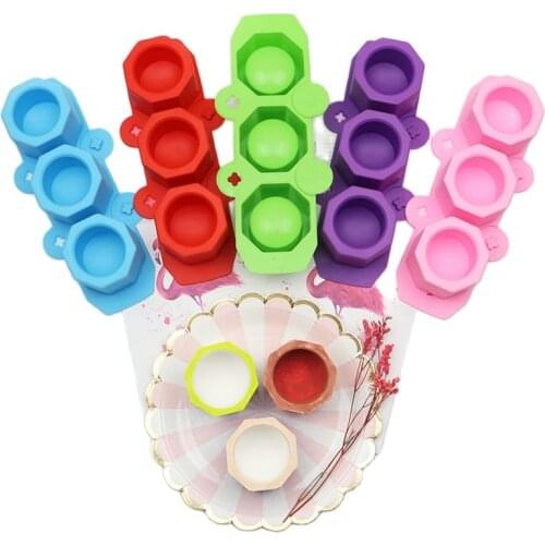 Silicone Pot Molds Form Arts Craft Polygonal Cup Moulds DIY Succulent Flowerpot Clay Plaster Gypsum Mold 3 Concrete Mould M006