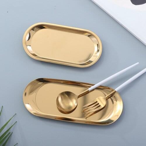 Bedroom Room Desktop Storage Metal Material Small Tray Kitchen Supplies Key Jewelry Box Ornaments Home Furnishing Decoration