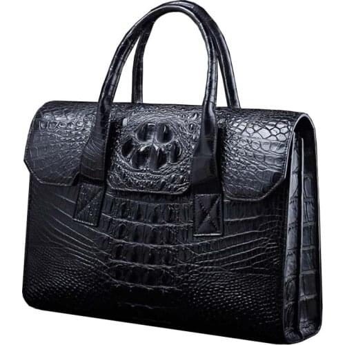 Ourui new selling true crocodile male men briefcase black Genuine crocodile leather handbag male men handbag