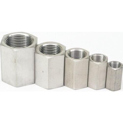 1/8" 1/4" 3/8" 1/2" 3/4" 1" BSP Female 304 Stainless Steel Hex Nut Rod Pipe Fittings Adapters Max Pressure 2.5 Mpa