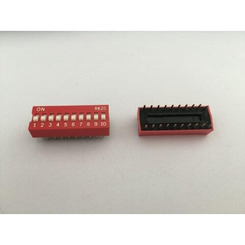 10pcs 10P 10 Position DIP Switch 2.54mm Pitch 2 Row 20 Pin DIP Switch