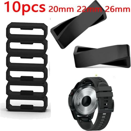10pcs Replacement Watch Strap Band Loop For Garmin Forerunner 6X 26mm Rubber Keepers For Watch Retainer Ring For Garmin Fenix 5