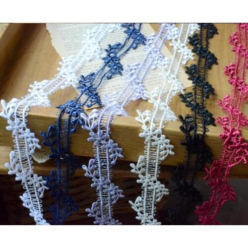 3 Meters 6 Colors Water Soluble Lace Trim White Black Red Purple Lace Fabric Ribbon Garment Accessories
