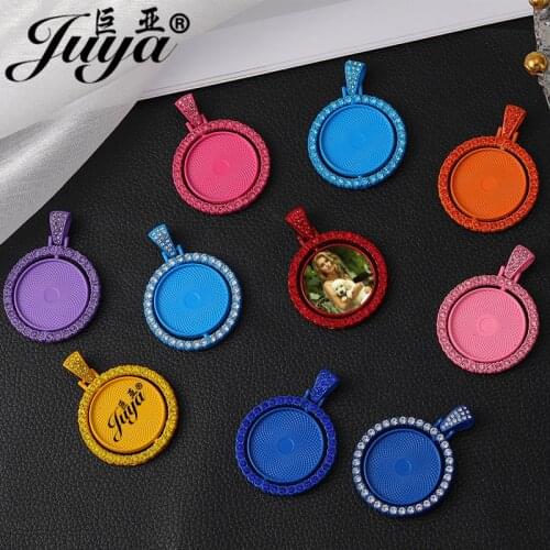 30PCS Wholesale lots Double Sided Pendant Base 25mm Blank Zircon Tray For Diy Photo Or Logo Design Jewelry Making Accessories