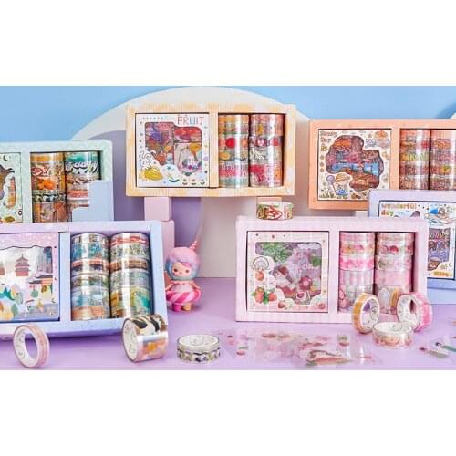 4packs/lot strawberry Manor series cute fresh decorative tape sticker gift box