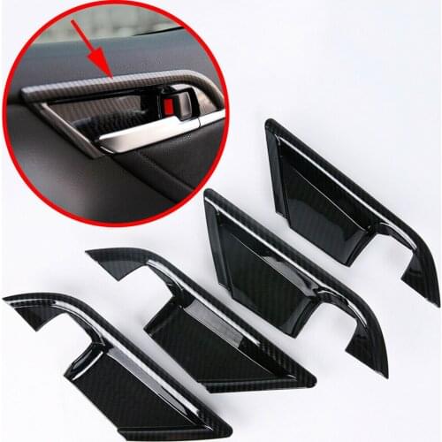 Carbon Fiber Door Handle Bowl Cup Trim Cover Decoration Accessories Fit For Toyota Camry 2018 2019 2020