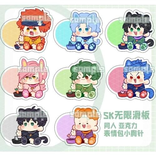 Anime SK∞ SK8 the Infinity Joe Reki Langa Cherry blossom Miya Bedge Figure Badges Brooch Pin Badge Gifts Kids Toy 7321