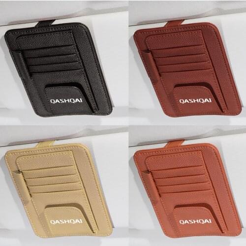 1pcs Universal Car Vehicle Sun Visor Sunglasses Glasses Holder Clip Credit Card Package ID Storage Bag for Nissan QASHQAI