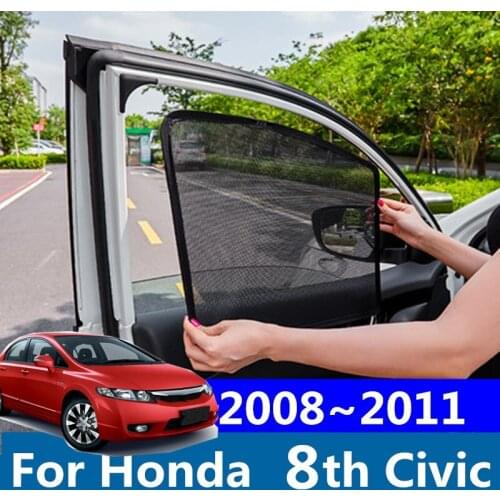 Car Window Sun Shade For Honda Civic 2008~2011 Mesh Window Sunshade Foldable UV Protection Curtain For Civic 8th Car Accessories