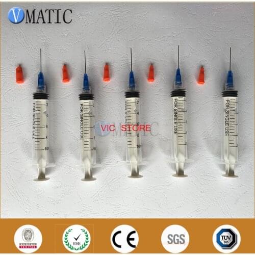 Free Shipping Non Sterilized Dispensing Needles 22G Syringe Needle Tip 1 Inch 5Pcs With 10Cc/Ml Syringe & Stopper