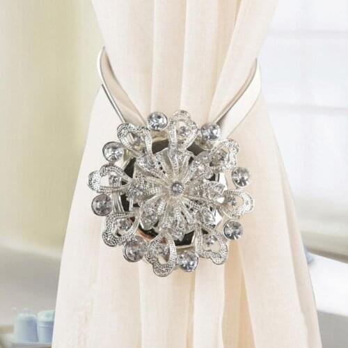 Curtain Holder Punch Free Anti-deform Metal Flower Shaped Curtain Tieback Supplies for Home Decoration Gold/Silver