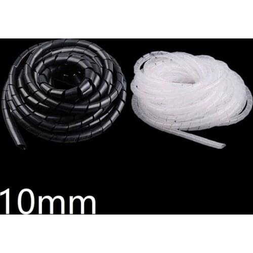 Dia 10mm Spiral Wire Wrap Organzier Cable Sleeve Winding Pipe Line Bundle Mangement Hose Tube Protection Cord Band Sheath