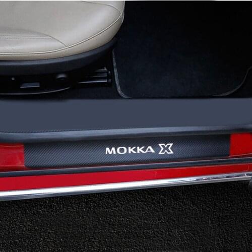 For Opel Mokka Mokka x Door Threshold Plate Car Door Sill Step Plate Carbon Fiber Pu leather Car-Styling