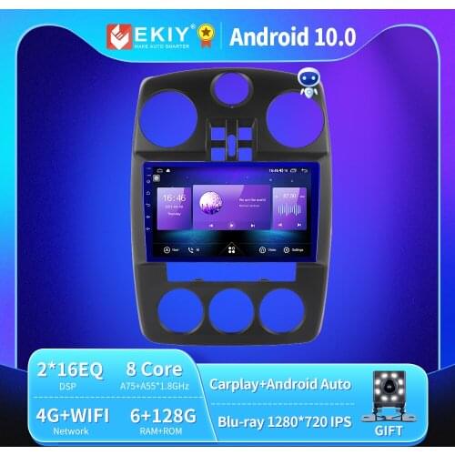 EKIY 6+128G 8 CORE Autoradio Android 10 For Chrysler PT Cruiser 2007-2009 Car Radio Multimedia Blu-ray IPS QLED Navi GPS no 2din