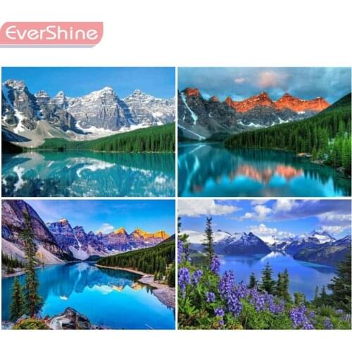 EverShine Diamond Painting Full Square Mountain Diamond Embroidery Landscape Picture Of Rhinestones Mosaic Art Home Decor