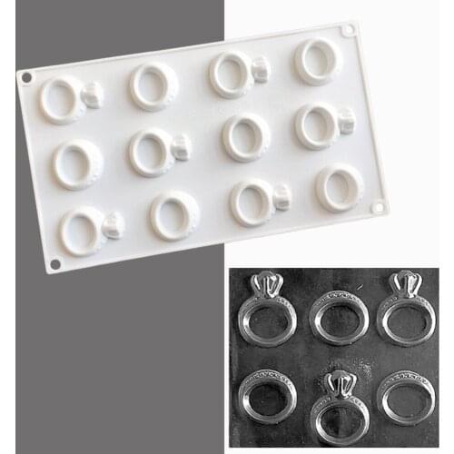 12 Ring Shape Mold Silicone Cake Mold Handmade Soap Mold Super Qute Chocolate Mold Round Wedding Decoration Rings Mold
