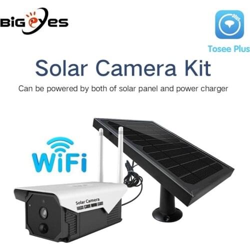 2.0MP HD 1080P Solar Power WiFi Bulllet Security IP Camera Outdoor Night Vision Audio PIR Alarm CCTV Battery Camera with SD Card
