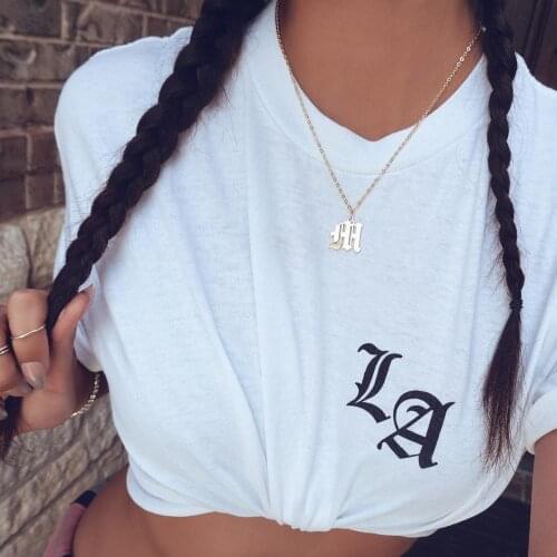 Minimalist Women Initial Necklace, Gothic Chic Elegant A-Z Letters Alphabet Charm Pendant Necklace, Danity Boho Neck Collar