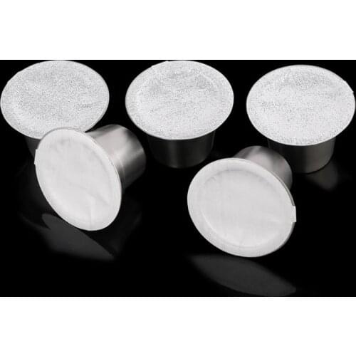 T21D 60Pcs Refillable Nespresso Coffee Capsule Flim Sticker Refilling Stainless Steel Capsule Self Adhesive Aluminum Foil Brewer