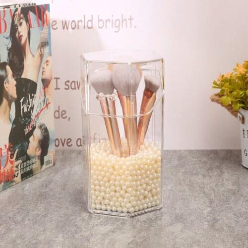 Fashion Clear Plastic Makeup Organizer Cosmetic Storage Box Lipstick Makeup Brushes Holder Desktop Cosmetic Tools Organizer Case