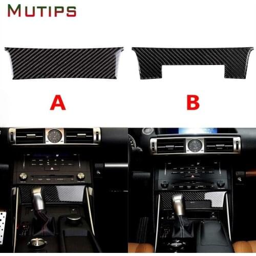 Mutips Car Carbon Fiber Sticker Interior Center Console Cover Trim Car Styling Decals Accessories For Lexus IS250 2014-2018