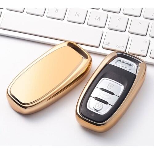 Soft TPU Car Key Case Cover For Audi A1 A2 A3 8P 8V A4 B5 B6 B7 B8 B9 A5 A6 C6 4F Q2 Q5 Q7 TT MK1 TTS Q8 Key Ring Accessories