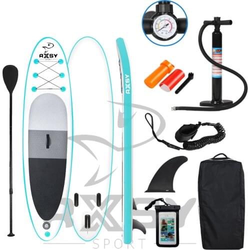 RXSY Inflatable Stand Up Paddle Board Sup-Board Surfboard Kayak Surf set 10.5*30*6 with Backpack,leash,pump,waterproof bag,fins