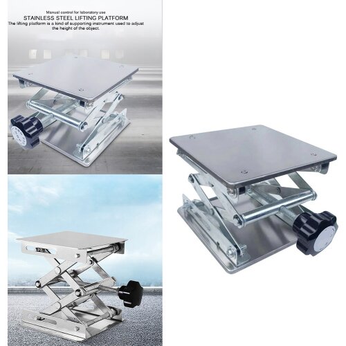 Stainless Steel Adjustable Lab Stand Table Rack Scissor Lab-Lift Lifter For Science Experiment 10 X 10cm Woodworking Benches