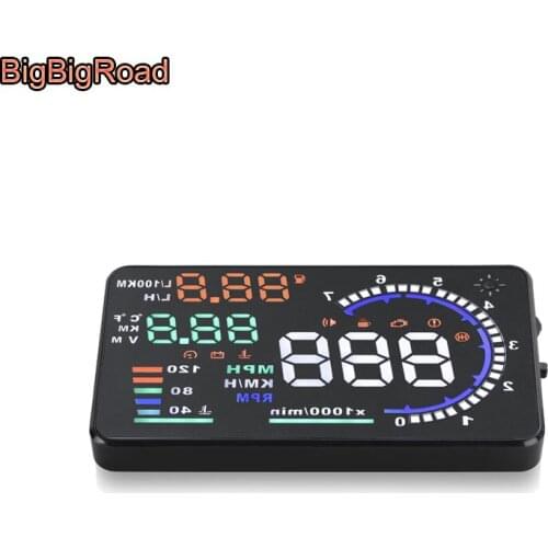 BigBigRoad Car HUD Head Up Display For Opel Astra Antara Insignia Mokka Zafira A Corsa For Jaguar XF XE XJ Windscreen Projector